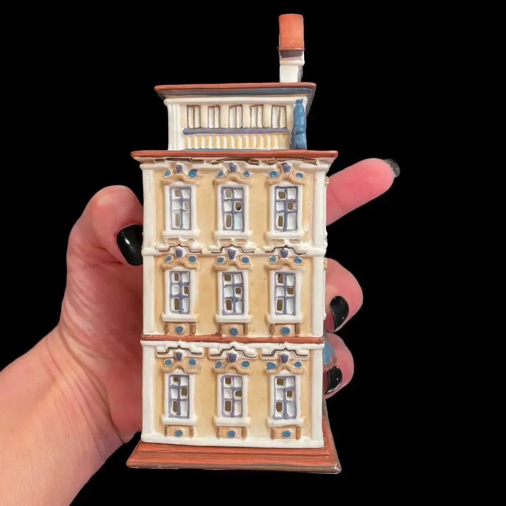 PartyLite Cafe Vienna P8276 Tealight House Ceramic Collectible Votive No Box